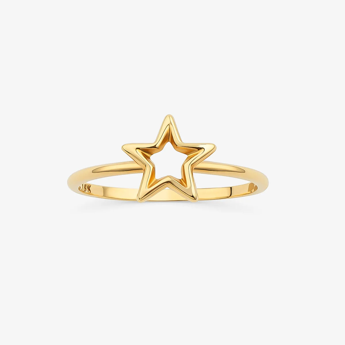 Anel Estrela em Ouro Amarelo 18k