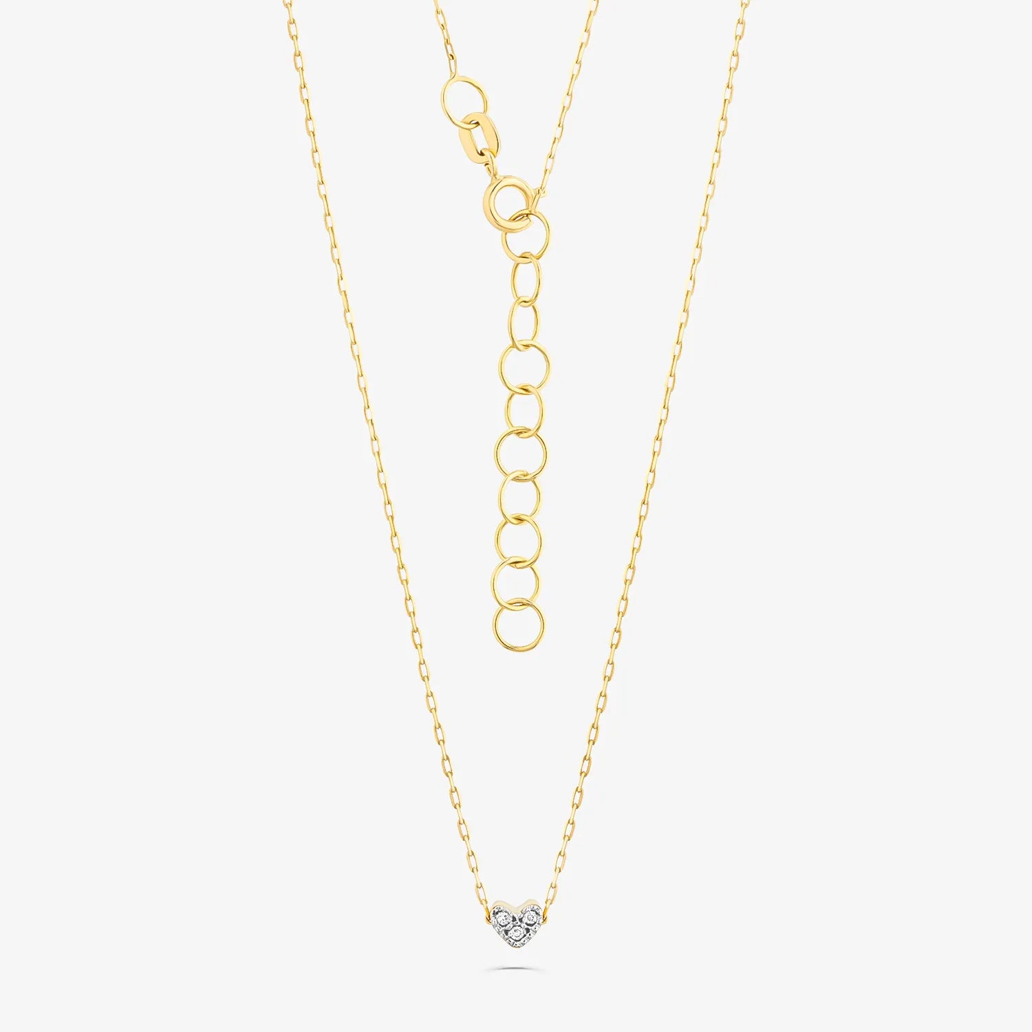 Colar Coração com Diamante em Ouro Amarelo 18k