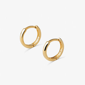 Argola Brinco Fio Redondo 12mm em Prata com Banho de Ouro Amarelo 18k