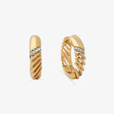 Argola Brinco com Diamantes em Ouro Amarelo 18k