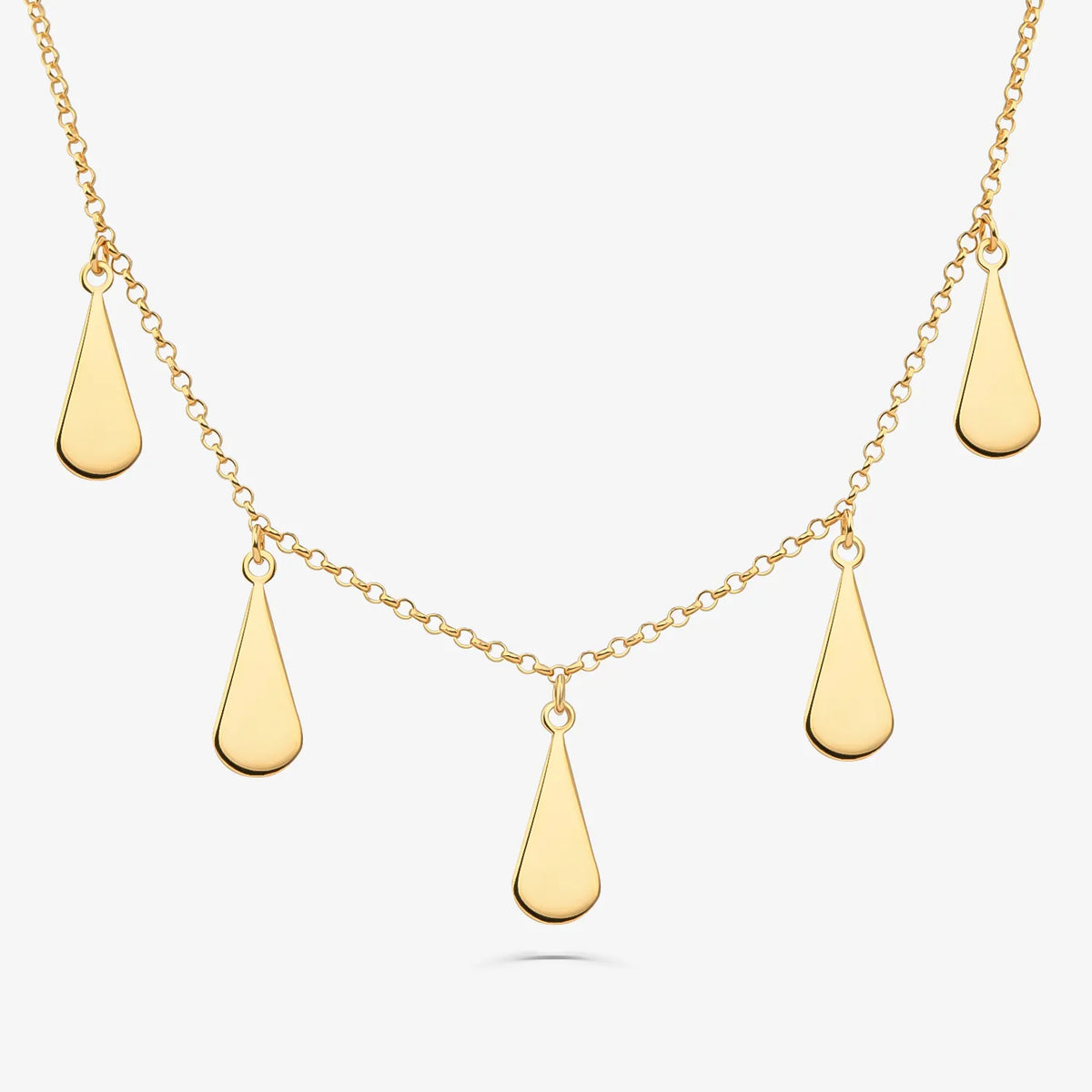 Colar Gotas em Prata 925 com Banho de Ouro Amarelo 18K