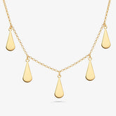 Colar Gotas em Prata 925 com Banho de Ouro Amarelo 18K