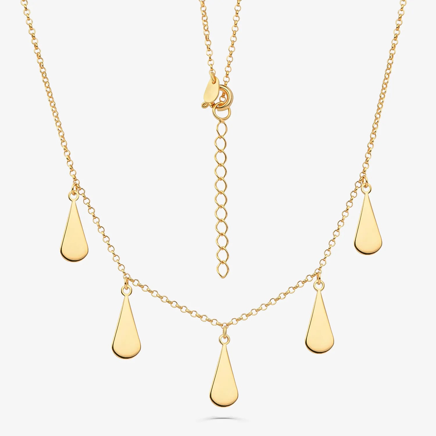 Colar Gotas em Prata 925 com Banho de Ouro Amarelo 18K