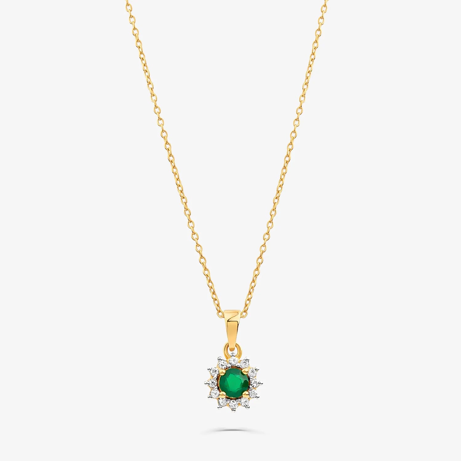 Colar Floral com Topázio e Ágata Verde em Prata 925 com Banho de Ouro Amarelo 18k