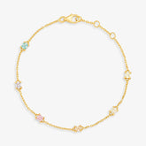 Pulseira Cravejada em Prata 925 com Banho de Ouro Amarelo 18k