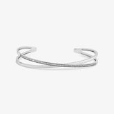 Pulseira Bracelete Entrelaçada com Diamante em Ouro Branco 18k